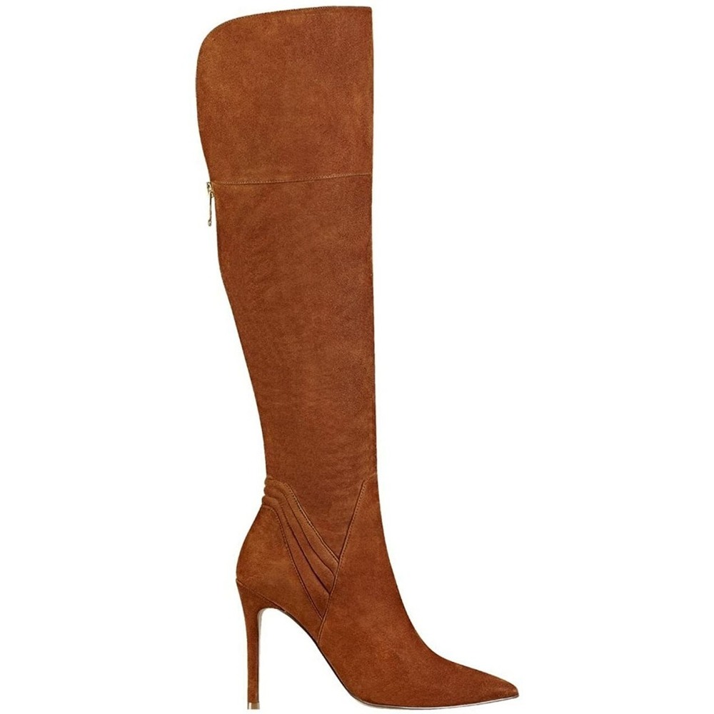Guess Women Tan Suede Over The Knee Stiletto Pointed Toe Boots Size 8M
